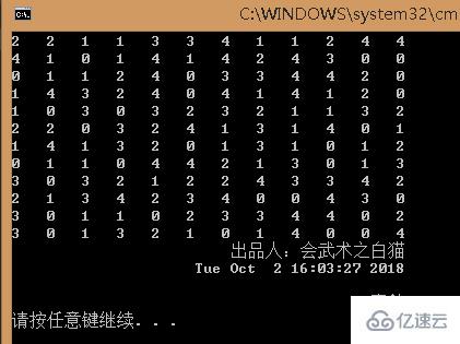 c++輸出二維字符矩陣對齊的示例