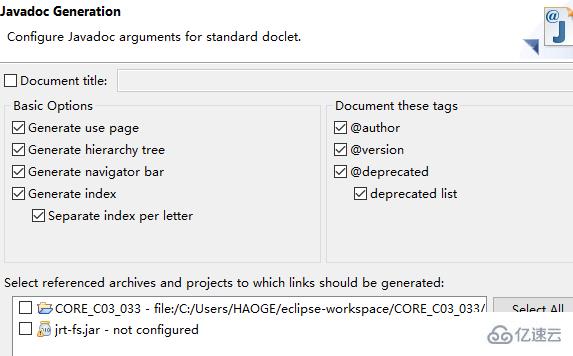 eclipse将java项目生成文档的方法