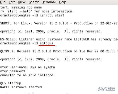 在Linux中oracle启动的方法