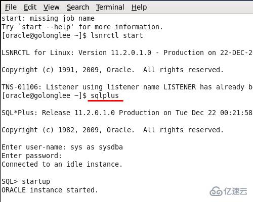 在Linux中oracle启动的方法