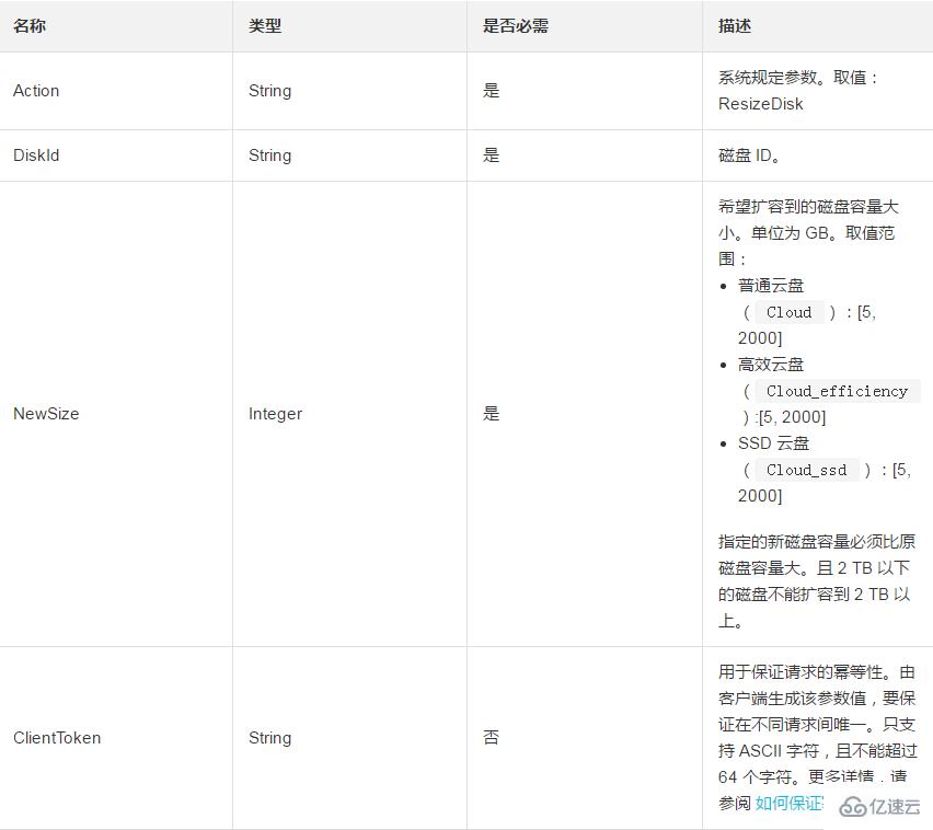 调用该接口时扩容一块数据盘的方法