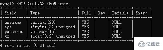 操作Mysql的数据表流程