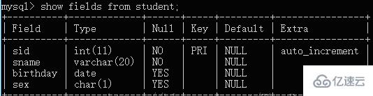 mysql常用查看表结构的方法