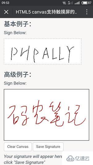 利用html5以及canvas如何实现支持签名插件的案例