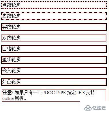 css中使用outline-style属性的案例