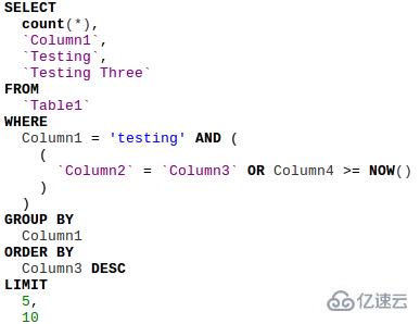 在 PHP中格式化并高亮SQL语句的方法