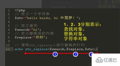 php将字符串替换成中文的方法