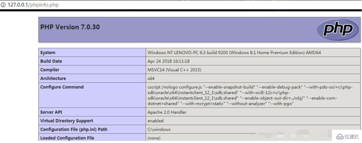 php mysql环境和Apache环境的搭建