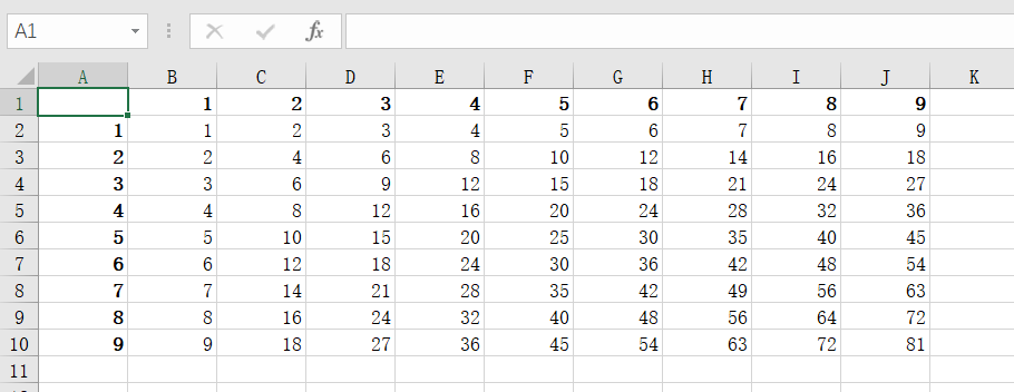 Python如何使用Excel表格创建乘法表