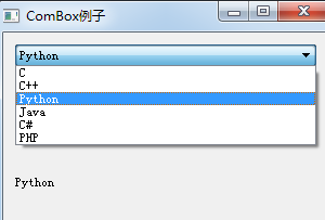 怎么在python中使用QComboBox下拉列表框控件