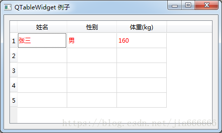 如何在python中使用QTableWidget控件