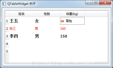 如何在python中使用QTableWidget控件