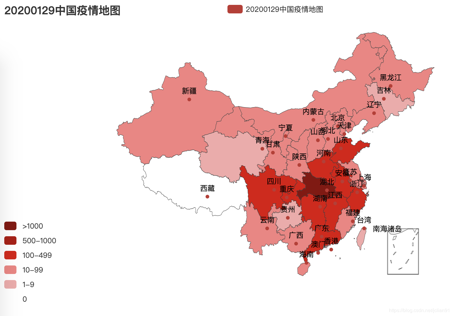 Python中pyecharts如何绘制中国2020肺炎疫情地图