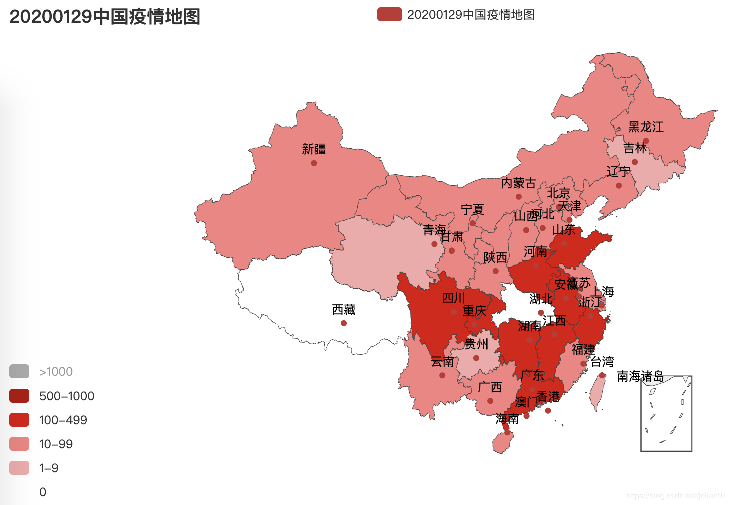 Python中pyecharts如何绘制中国2020肺炎疫情地图