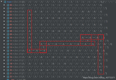 Python 实现递归法解决迷宫问题的示例代码