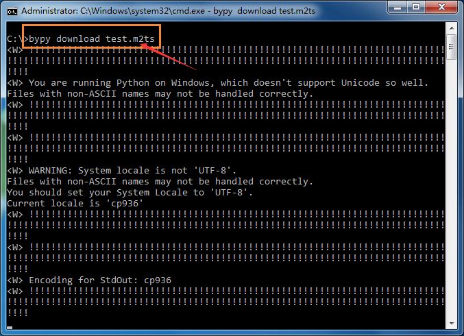 怎么在win64中使用bypy上传文件