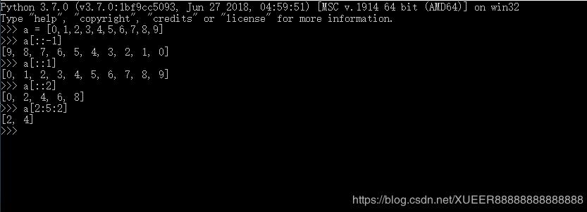 python的slice notation的特殊用法详解