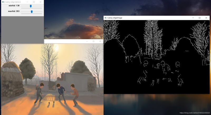 使用OpenCV-python3实现滑动条更新图像的Canny边缘检测功能