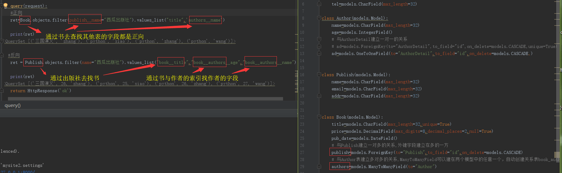 django框架基于queryset和雙下劃線的跨表查詢操作詳解