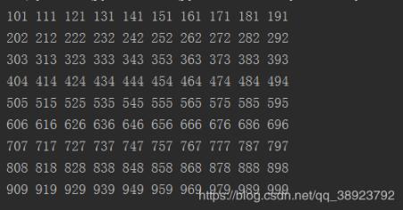 python代码打印100-999之间的回文数示例