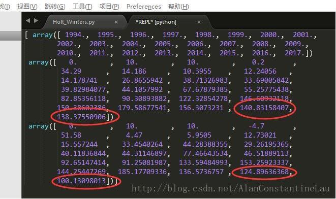 python构建指数平滑预测模型示例