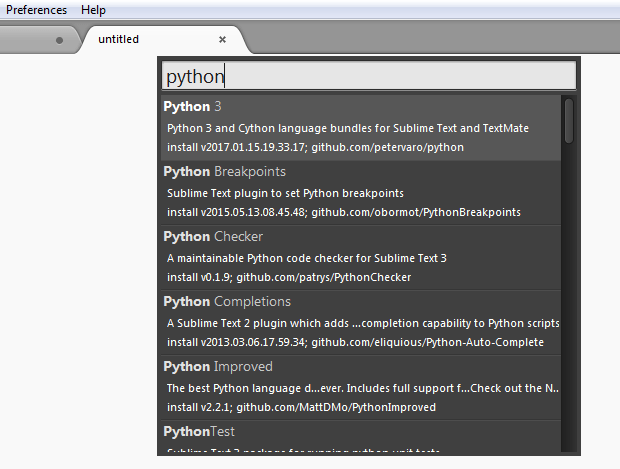 sublime编辑器中安装python的方法