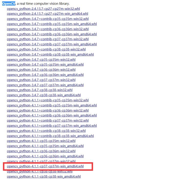 python 3.7.4 安装 opencv的教程