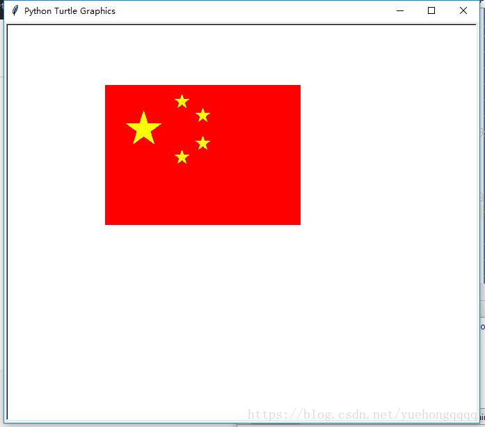 如何使用python画中国国旗