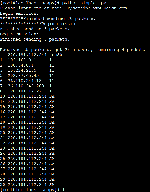 Python如何实现TCP探测目标服务路由轨迹