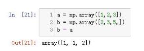 Python中如何实现矩阵或者数组相减