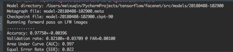 Python facenet进行人脸识别测试过程解析