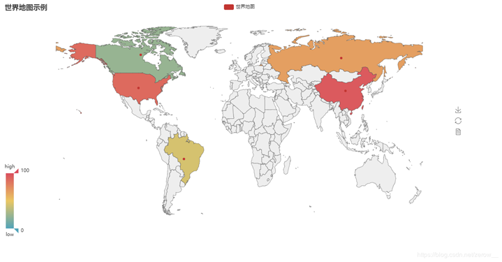 详解python 利用echarts画地图(热力图)(世界地图，省市地图，区县地图)