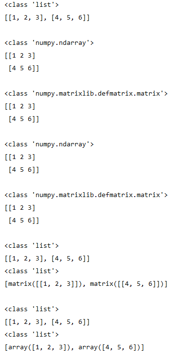 怎么在Python3中实现列表、数组和矩阵的相互转换
