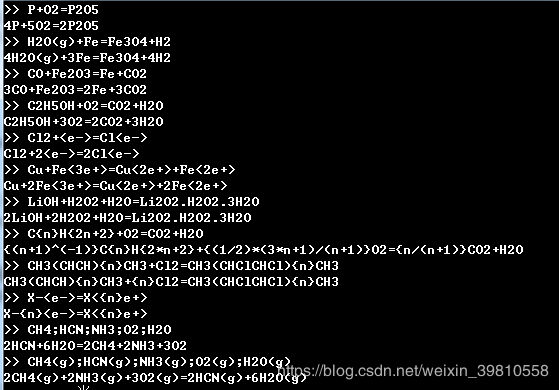 用Python配平化学方程式的方法