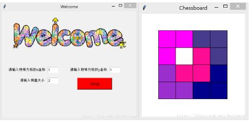 如何在python中使用tkinter库实现棋盘覆盖图形界面