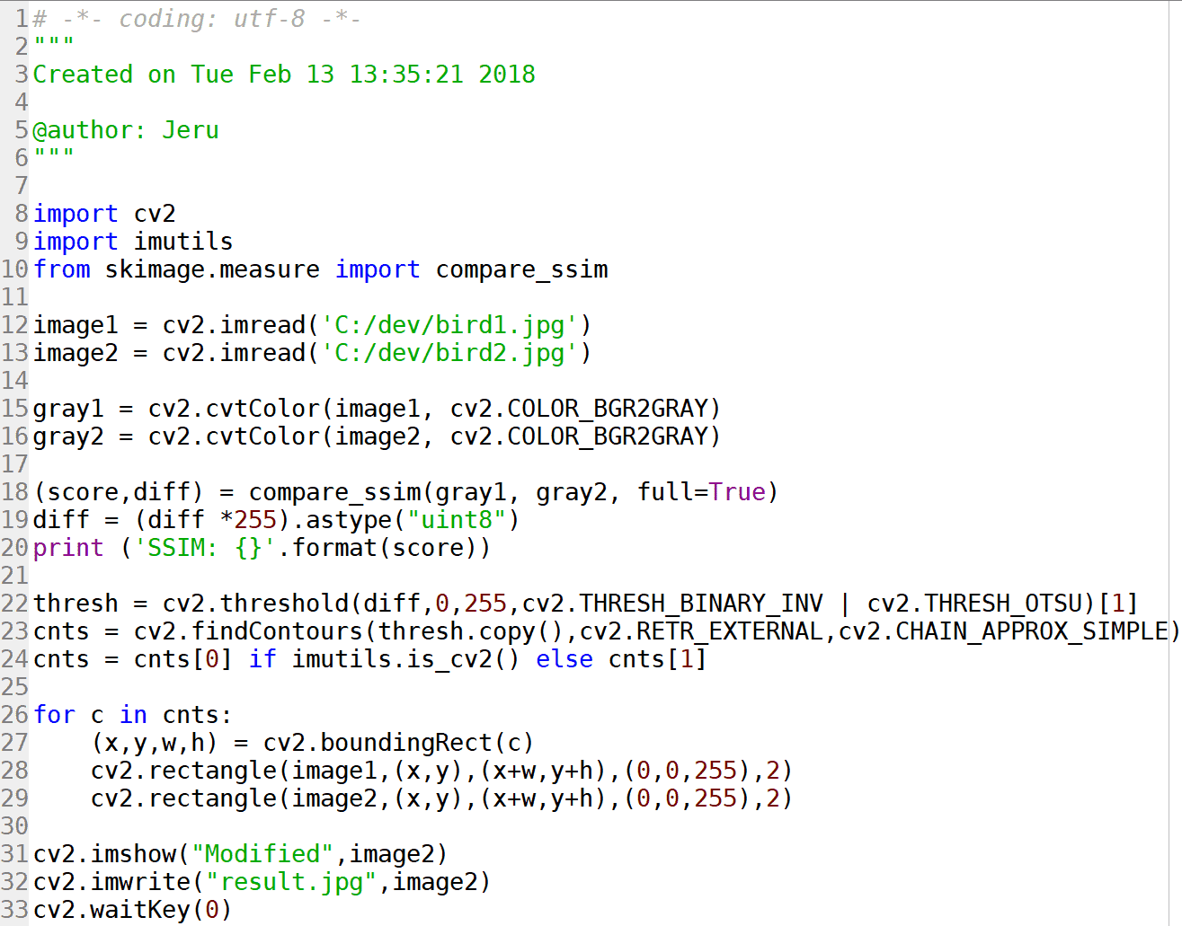 用Python+OpenCV对比图像质量的几种方法