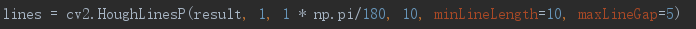 怎么在python中使用hough变换检测直线