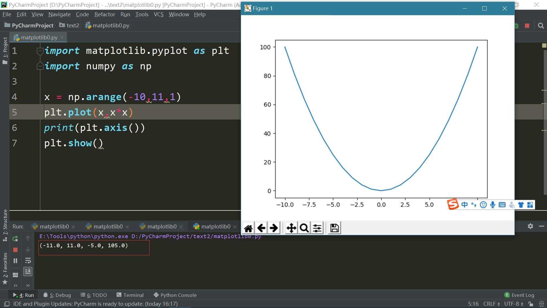 Python中matplotlib之坐标轴范围的示例分析