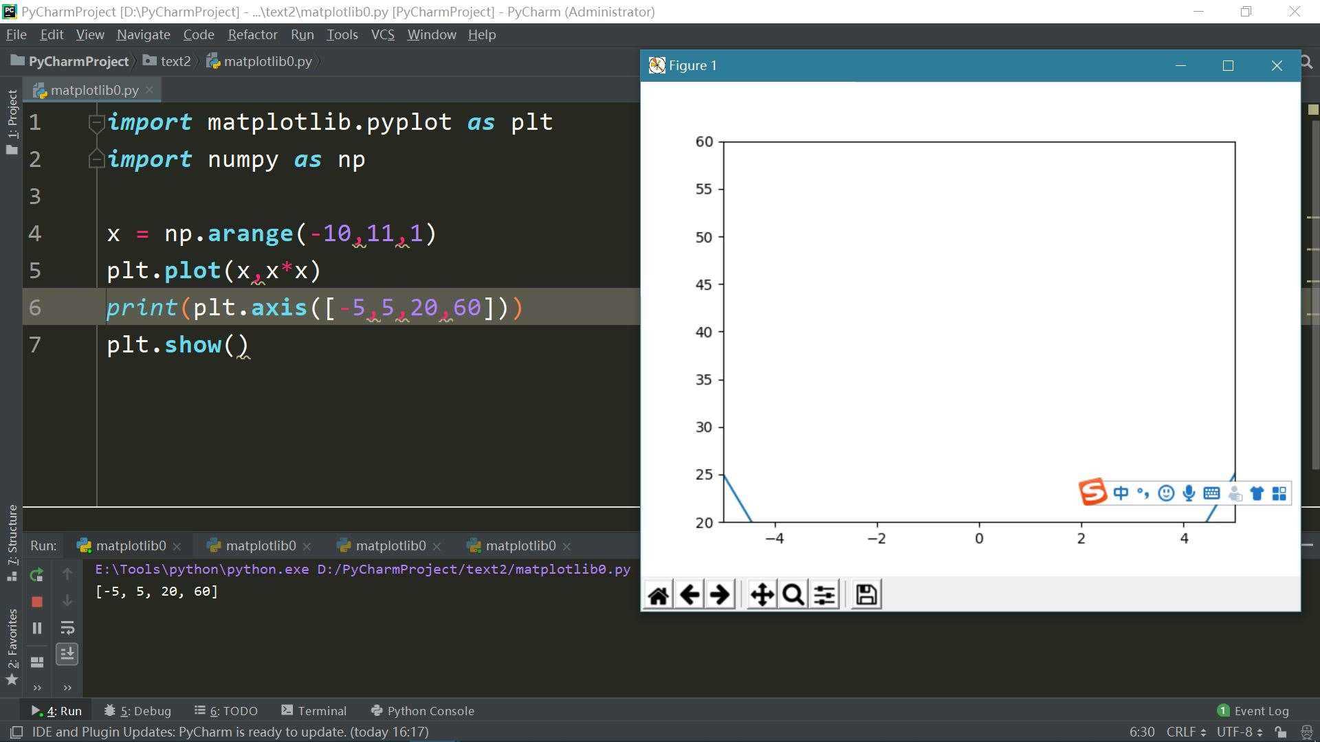 Python中matplotlib之坐标轴范围的示例分析