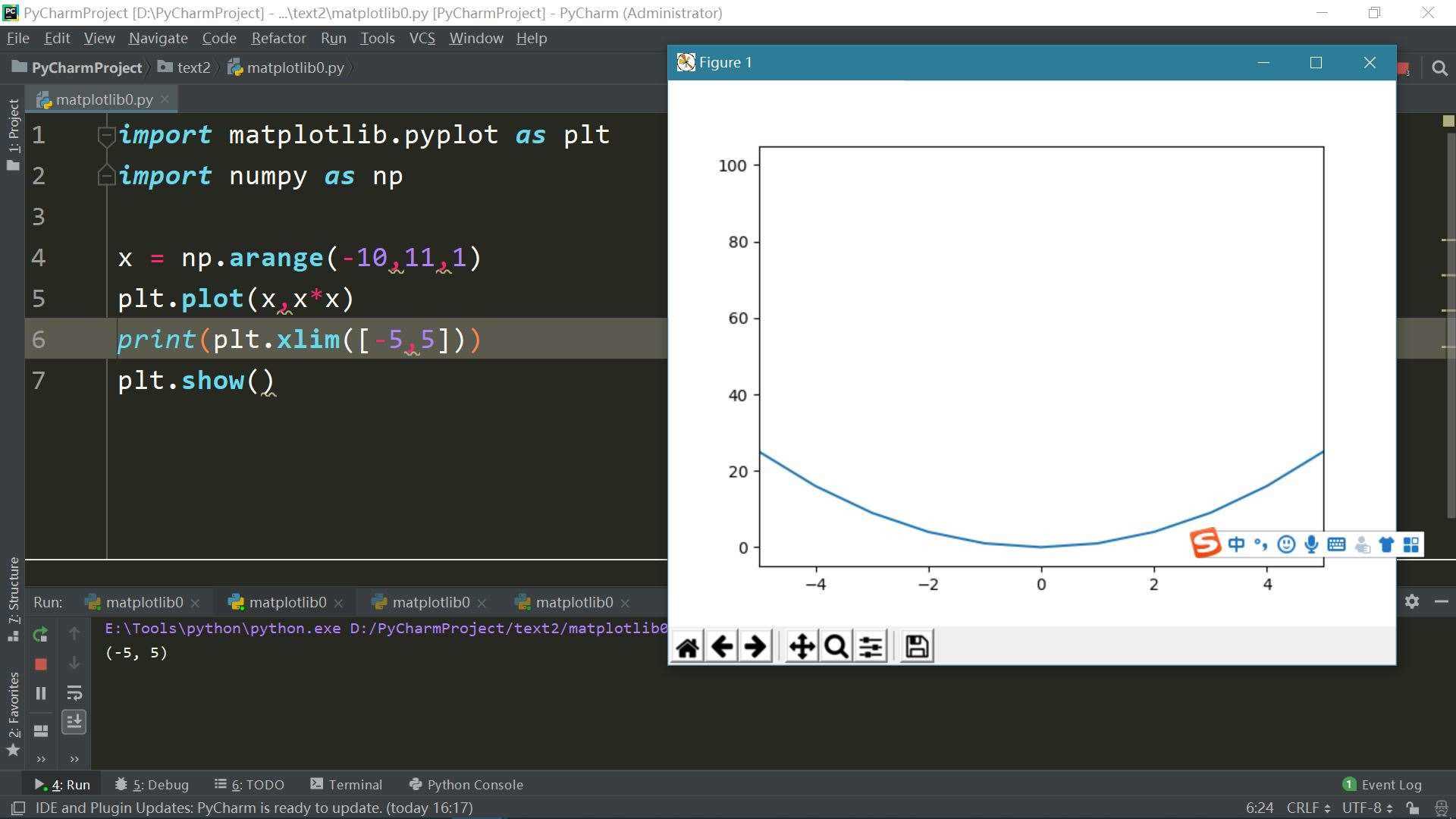 Python中matplotlib之坐标轴范围的示例分析