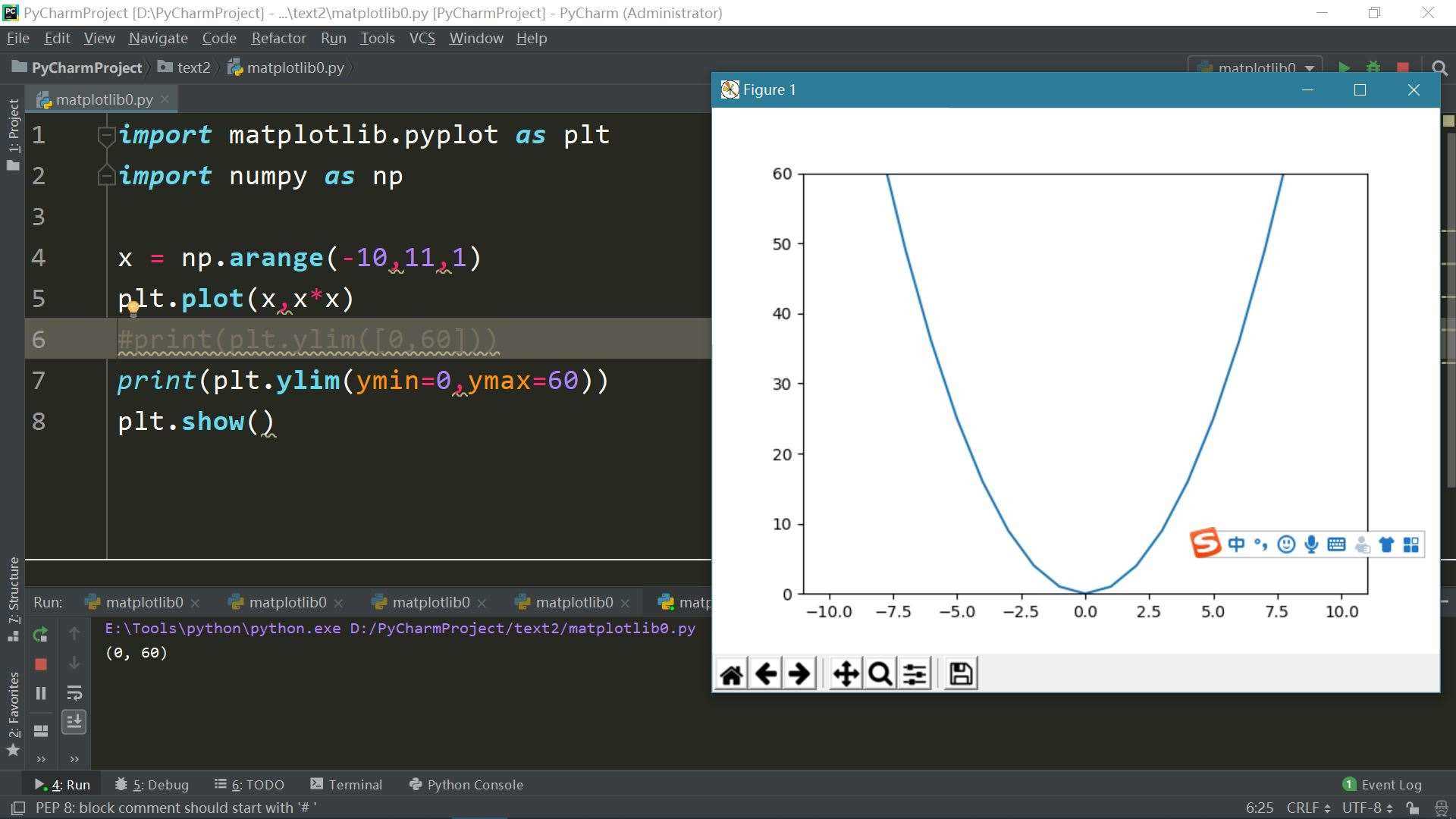 Python中matplotlib之坐标轴范围的示例分析