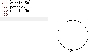 python如何使用turtle库画一个方格和圆
