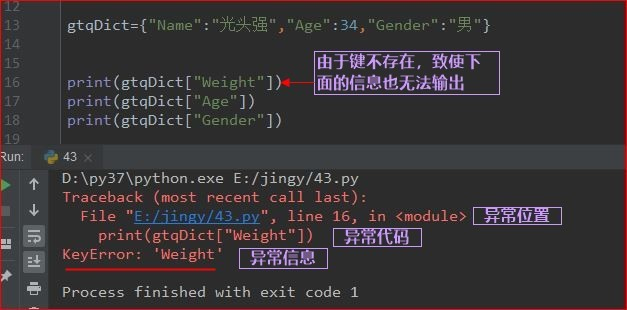 Python用Try语句捕获异常的实例方法