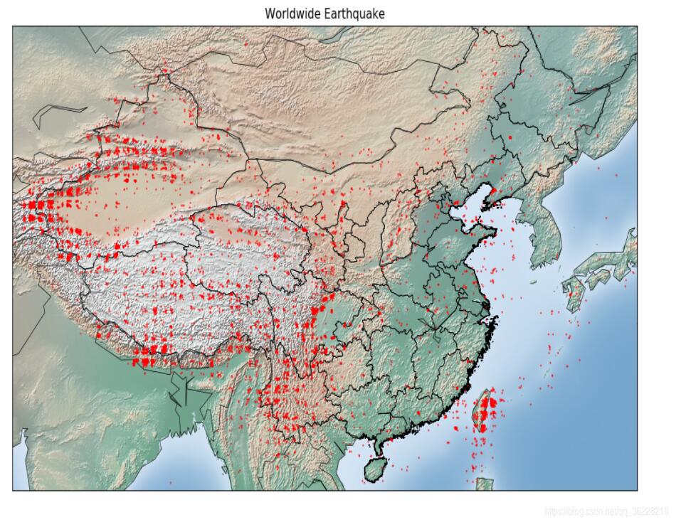 python绘制地震散点图