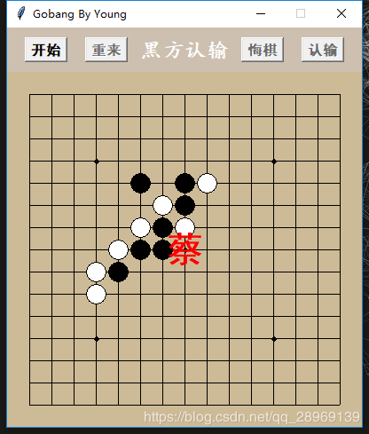 python使用tkinter庫實(shí)現(xiàn)五子棋游戲