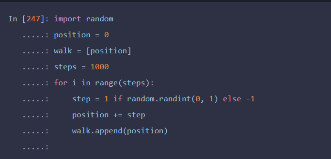 python实现随机漫步方法和原理