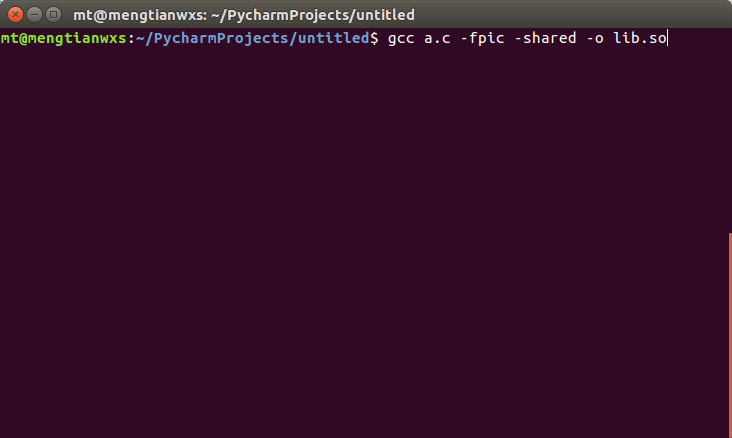Python实现的调用C语言函数功能简单实例