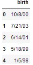 怎么在Python中利用dataframe将出生日期转化为年龄