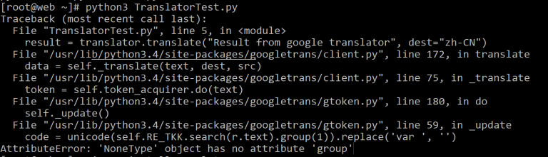 Python使用googletrans报错的解决方法