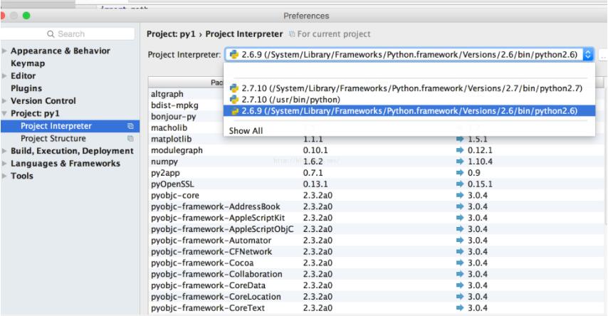 mac下pycharm设置python版本的图文教程